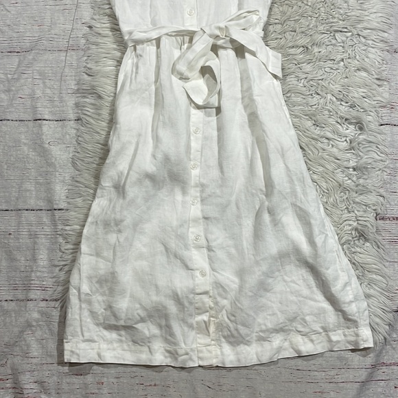 NWT Michael Stars Linen Lulu Button Down Midi Dress in White - Picture 8 of 12